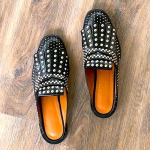 Robert Clergerie Black Studded Mules